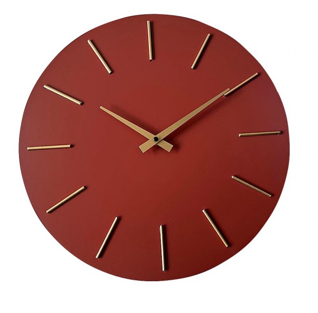 BIZZOTTO Nástěnné hodiny TIMELINE cihlové 40 cm