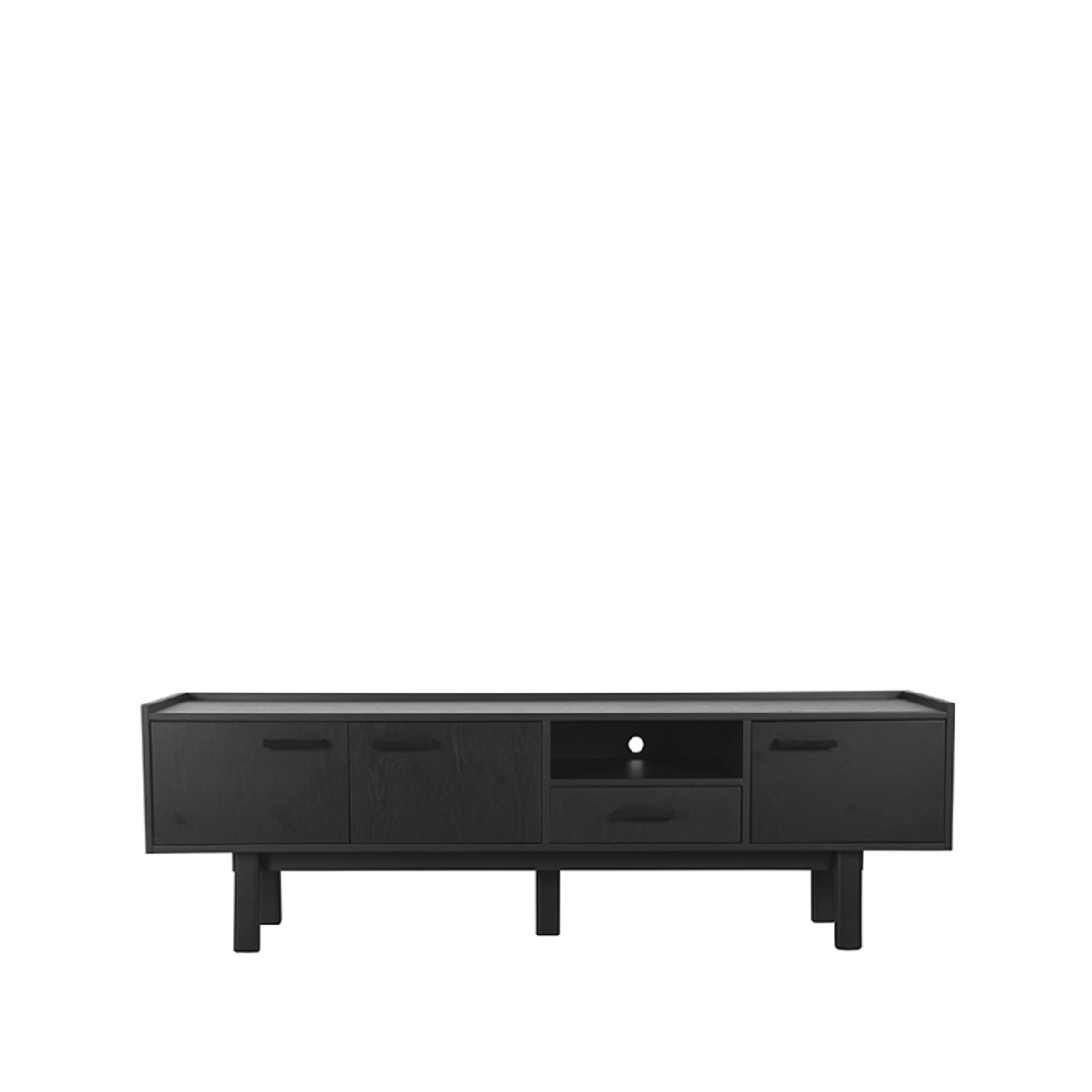 LABEL51 Dřevěný TV stolek CALI černý
