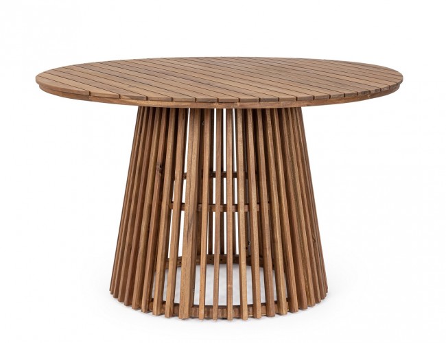 BIZZOTTO dřevěný zahradní stůl RODANO ø120 cm tmavý